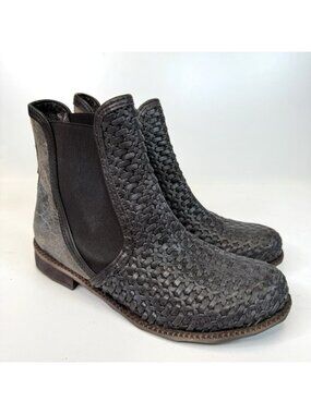 Felmini Woven Leather Chelsea Ankle Boots Distressed Womens EU 39 US 9 Portugal
